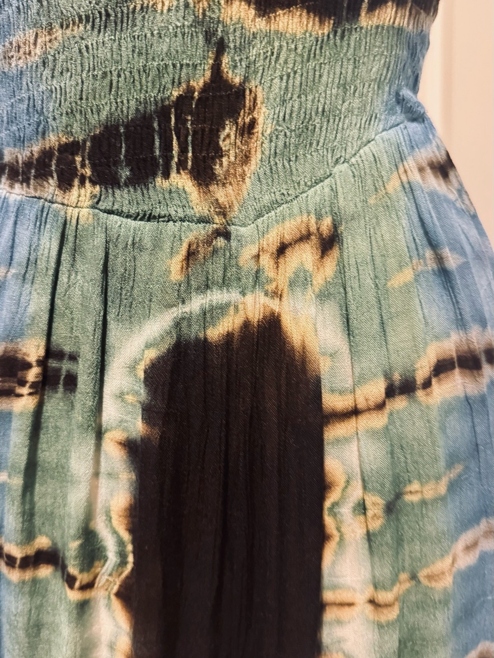 Angie Smock Top Tie Dye Halter or strapless jumpsuit blues, blacks, pinks, XL - Picture 6 of 9